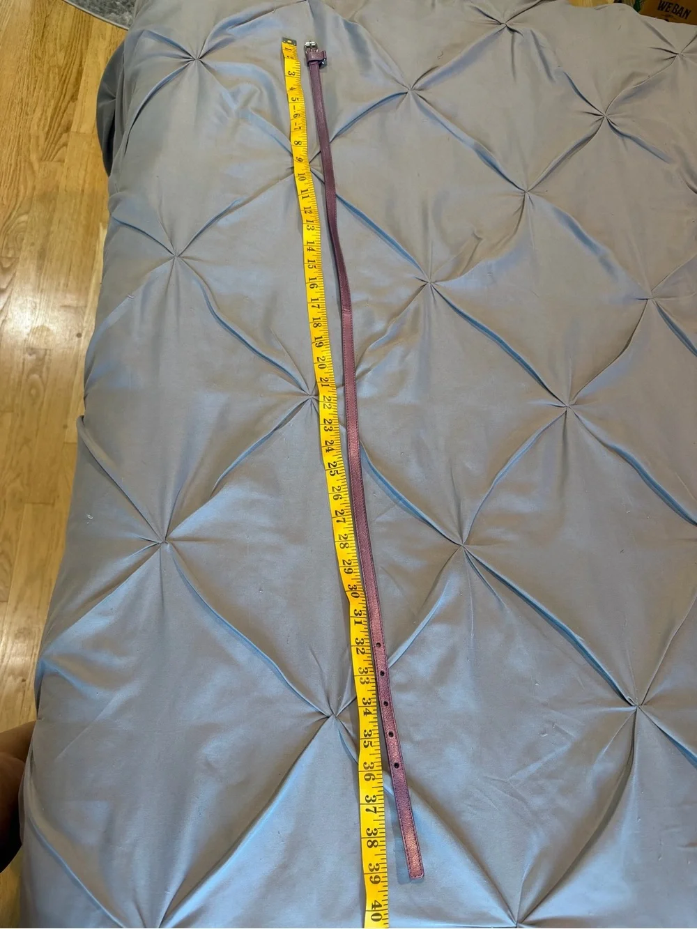 Slim Purple Leather Belt